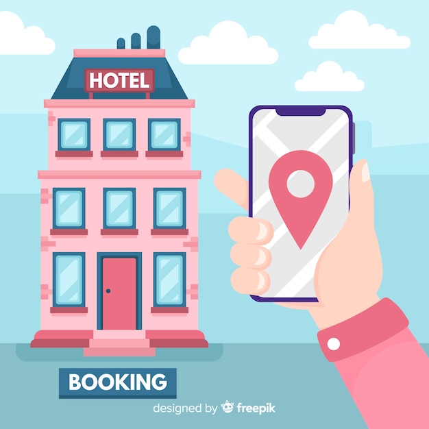 Free Vector hotel booking concept background