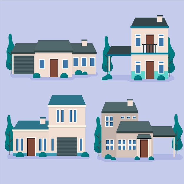 Free vector house collection illustration concept