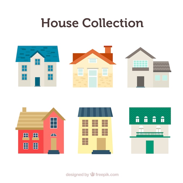 Free Vector house collection of six