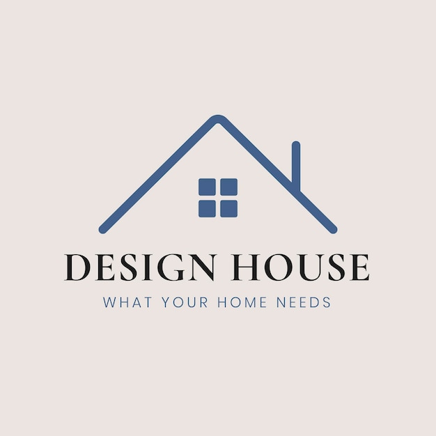 Free Vector house logo template vector, interior design business