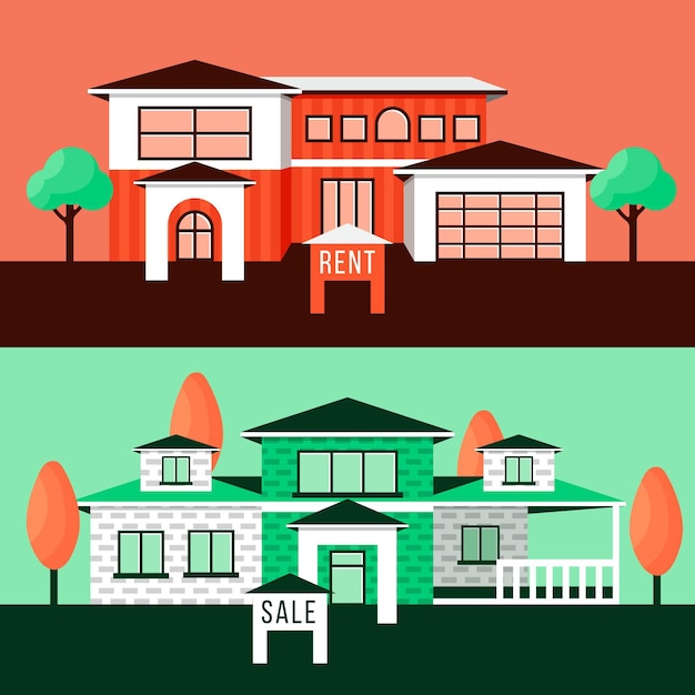 Free vector house for sale/rent illustration