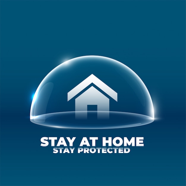 Free vector house with protective shield concept poster design