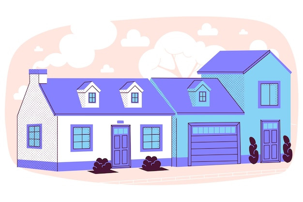 Free vector houses concept illustration