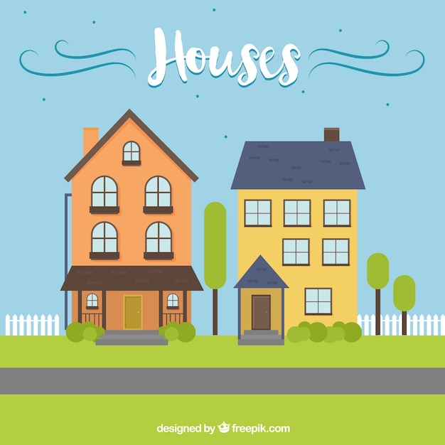 Free vector houses illustration