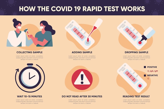 Free Vector how the covid-19 rapid test works