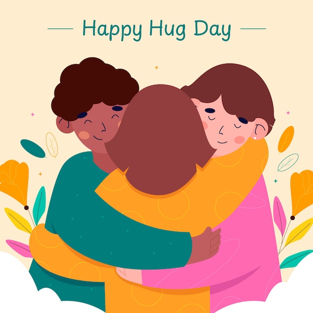 Free Vector hug day illustration