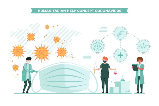 Free Vector humanitarian help for coronavirus fight