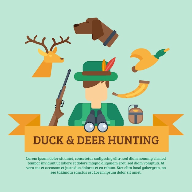 Free vector hunting concept illustration