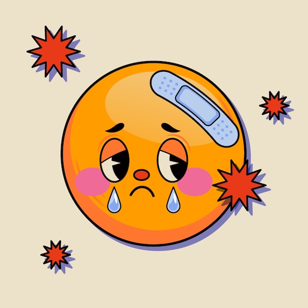 Free vector hurt face emoji illustration