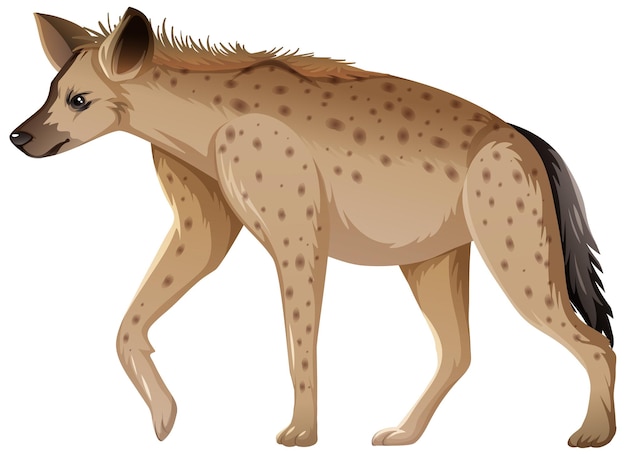 Free Vector hyena animal on white background