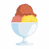 Free vector ice cream in a cup icon isolated