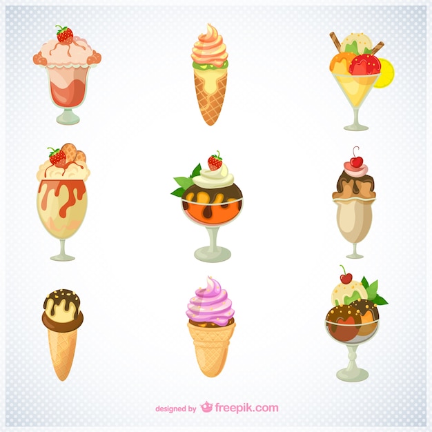 Free vector ice cream set