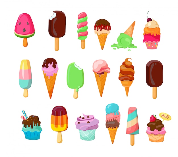 Free vector ice cream set