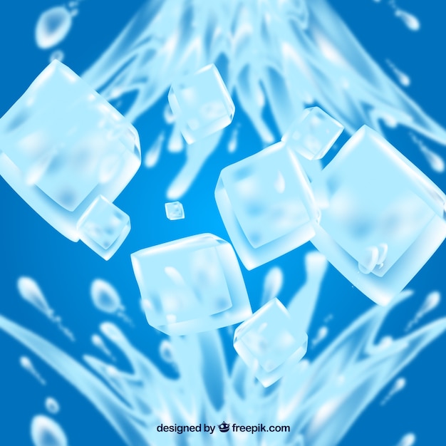 Free Vector ice cube background with water