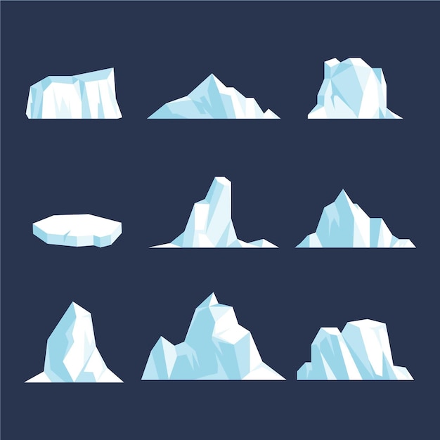 Free vector iceberg pack illustration concept