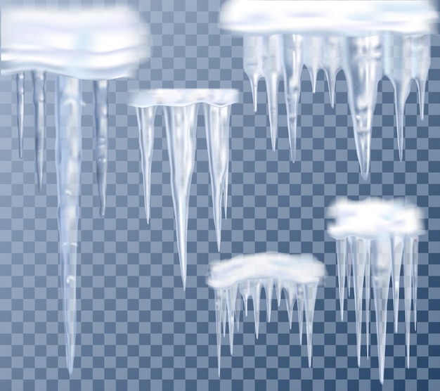 Free Vector icicles transparent set