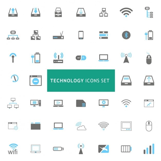 Free Vector icons set about different technologies