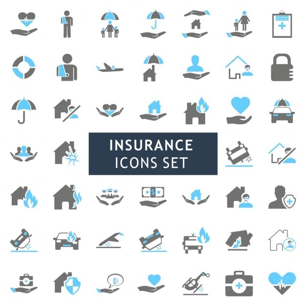 Free vector icons set about insurance