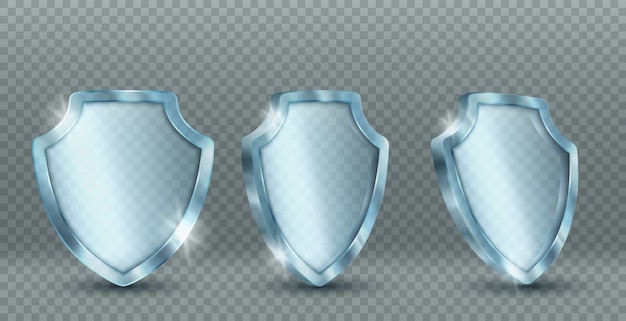 Free vector icons of transparent glass shield