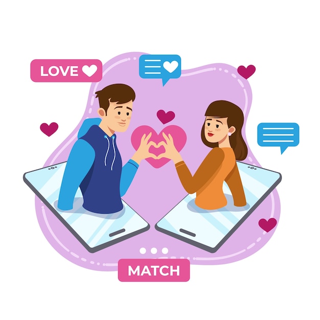 Free Vector illustartion of dating app concept