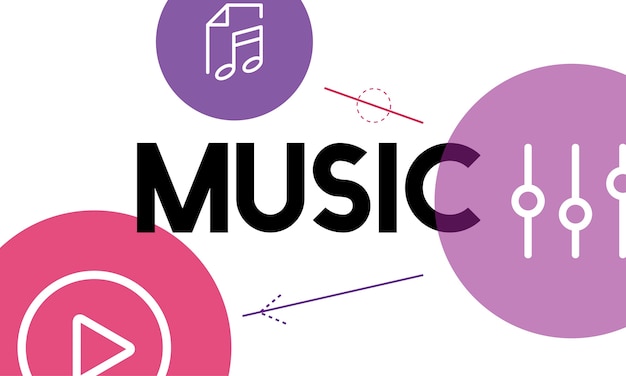 Free Vector illustation of music concpet