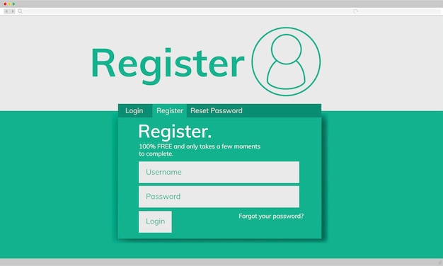 Free Vector illustraion of account register template