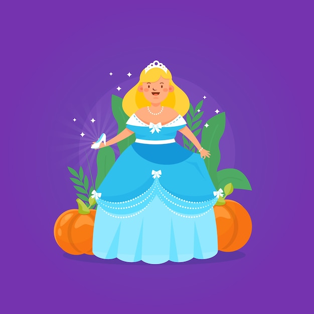 Free Vector illustrated fairytale cinderella