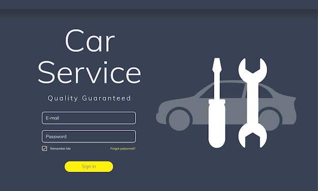 Free Vector illustration of car service website