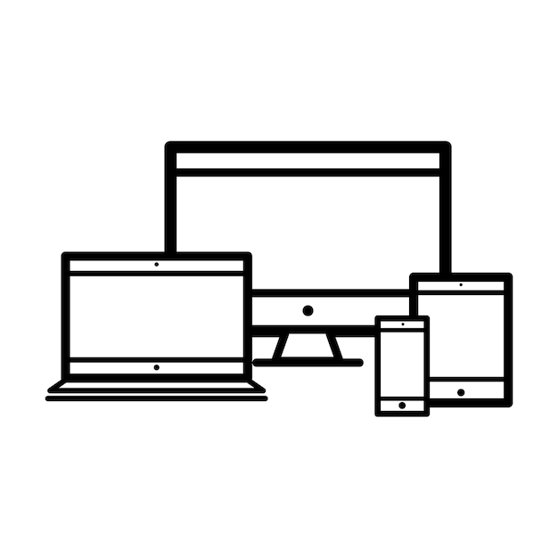 Free Vector illustration of digital devices collection