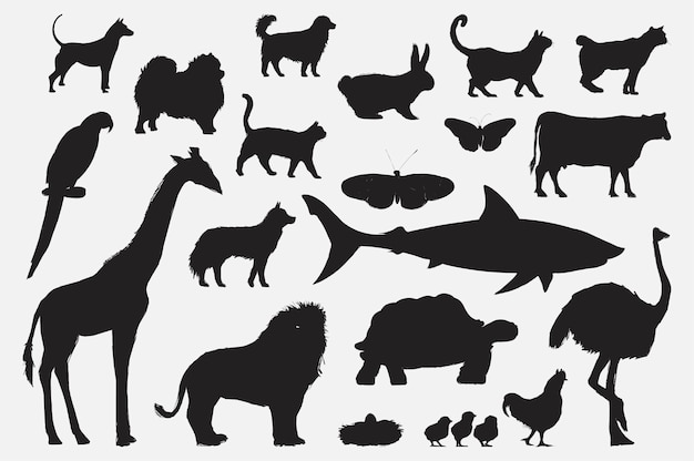 Free vector illustration drawing style of animal collection