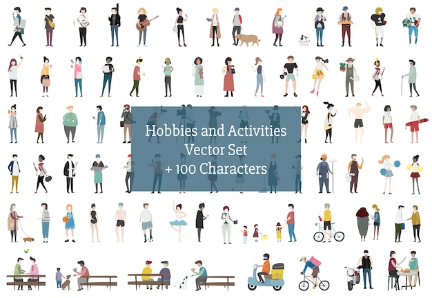 Free vector illustration of human hobbies and activities