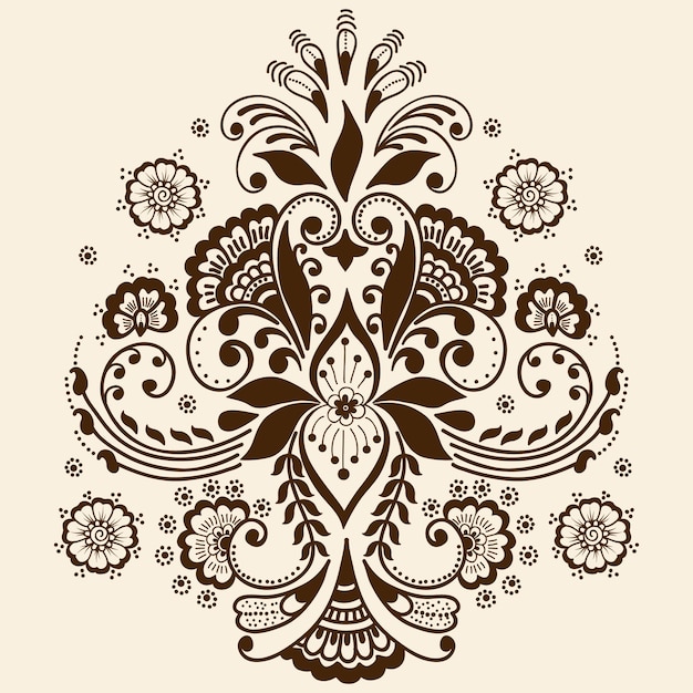 Free Vector illustration of mehndi ornament