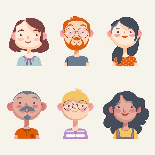 Free vector illustration pack of people avatars