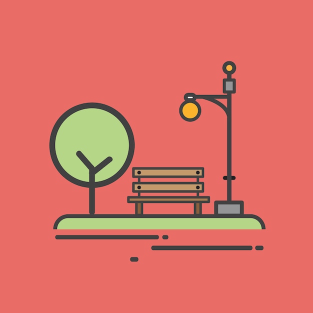 Free Vector illustration of a park bench