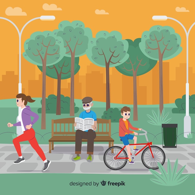 Free Vector illustration of people in the park