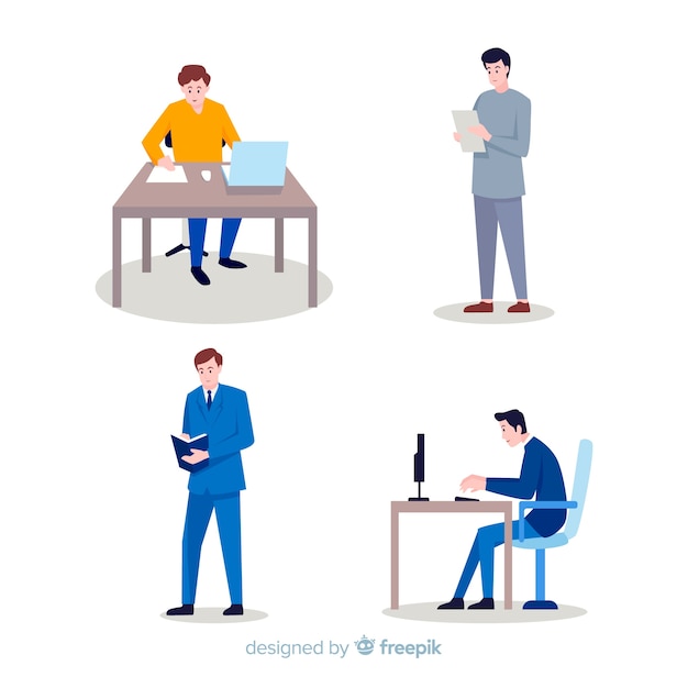 Free Vector illustration of people working at the office