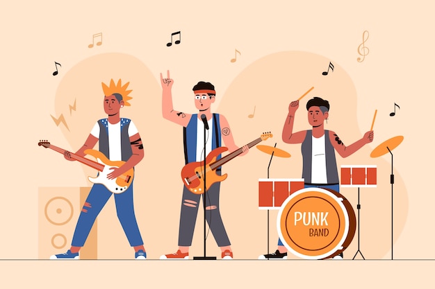 Free vector illustration of rock band