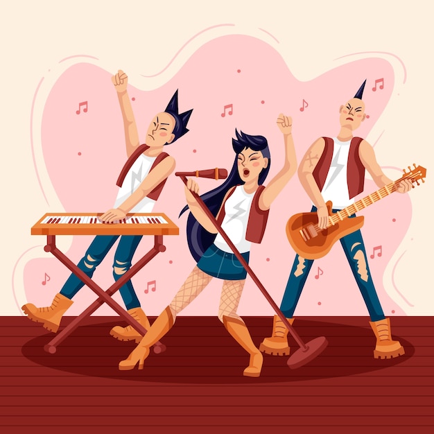 Free vector illustration of rock band