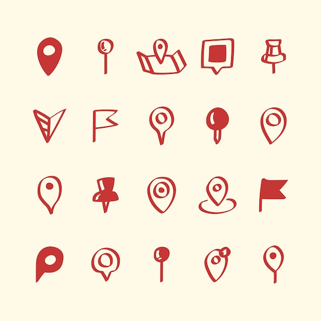 Free vector illustration set of map pin icons