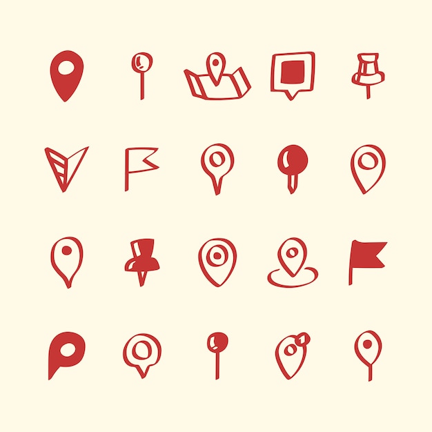 Illustration set of map pin icons