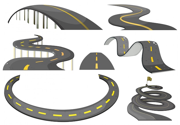 Free vector illustration of a set of roads