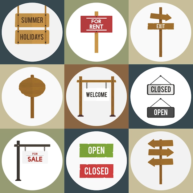 Free Vector illustration of signs vector set