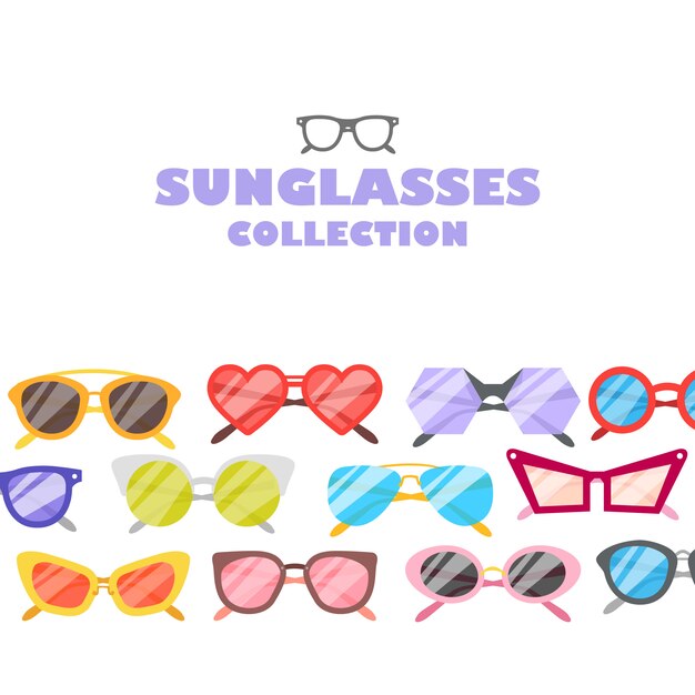 illustration sunglasses icons background