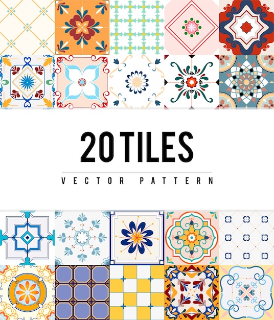 Free Vector illustration of tiles textured pattern