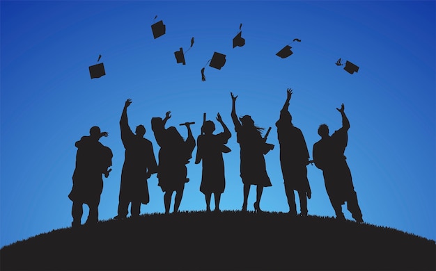 Free Vector illustration of university graduates