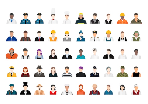 Free vector illustration vector of various careers and professions