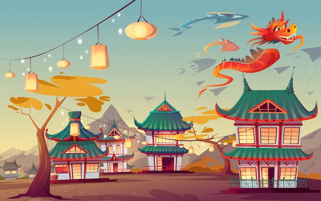 Illustration of Weifang kite festival in China