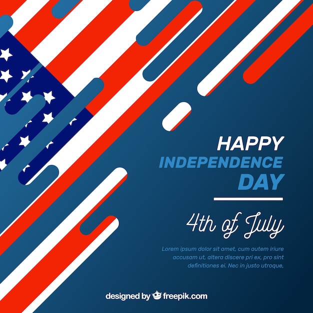 Free Vector independence day of 4th of july background in flat style