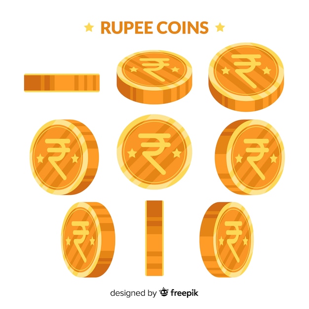 Free Vector indian rupee coin set