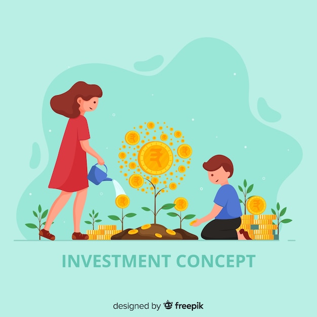 Free Vector indian rupee investment concept